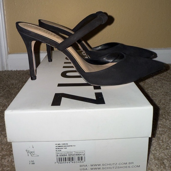 SCHUTZ Black Pointed Toe Heels - Picture 4 of 7